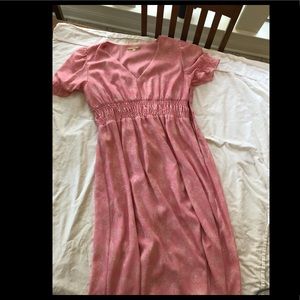 Floral print v-neck midi dress